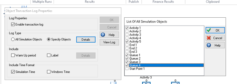 Simul8 Transaction Log