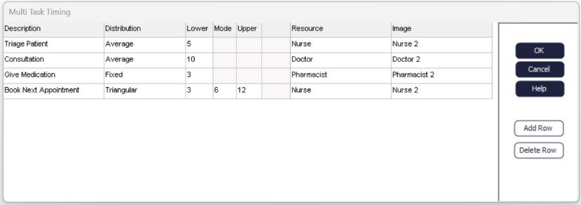 Populated Multi-task Timing Dialog