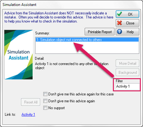 Simul8 Assistant Filter