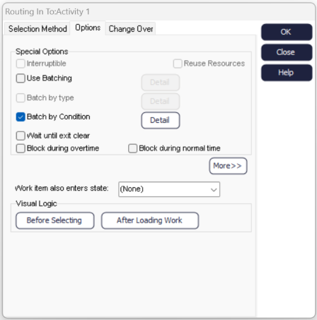 Routing In Use Batch By Condition Option Dialog Example