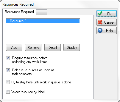 Simul8 Resource Required Dialog