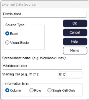 External Distribution Table Example External Distributions