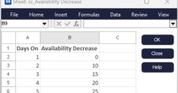 Resource availability spreadsheet