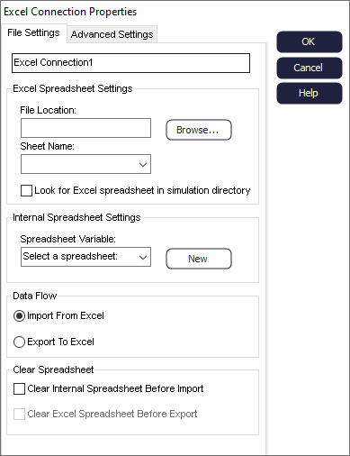 Simul8 Excel Connection Properties Simul8 Excel Connection Properties