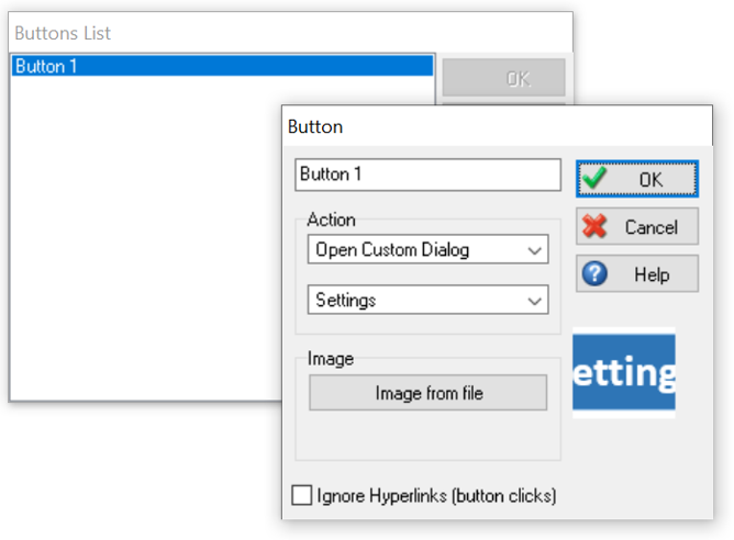 Simul8 Dialogs with Buttons