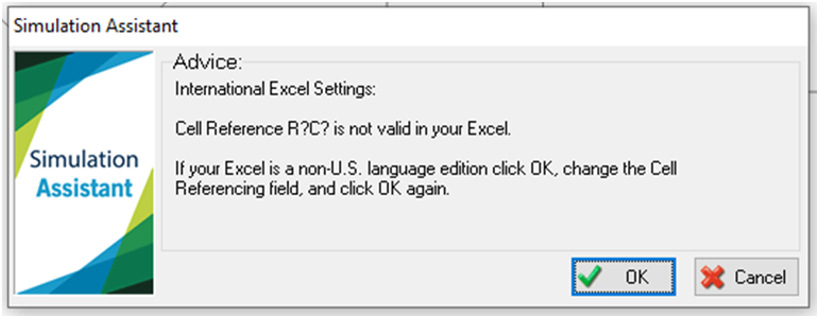 Simul8 International Excel Settings