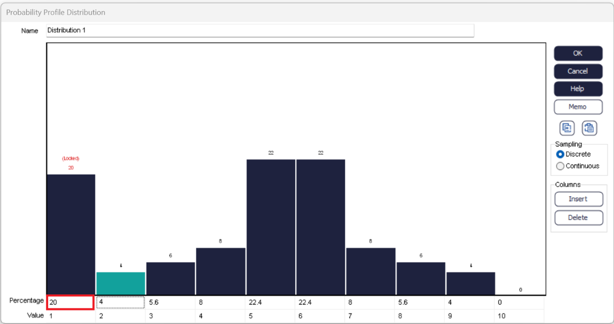 Simul8 Prob profile set percent