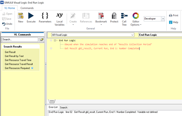 Simul8 Visual Logic Developer mode Simul8 Visual Logic Developer mode