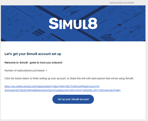 Simul8 Account Setup