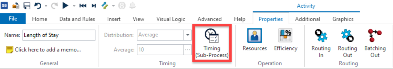 Simul8 Sub Process Timing Ribbon