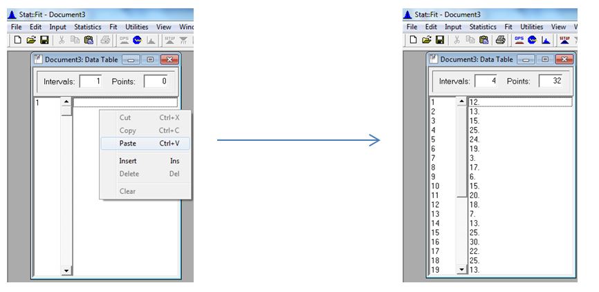 Simul8 STAT::FIT paste data