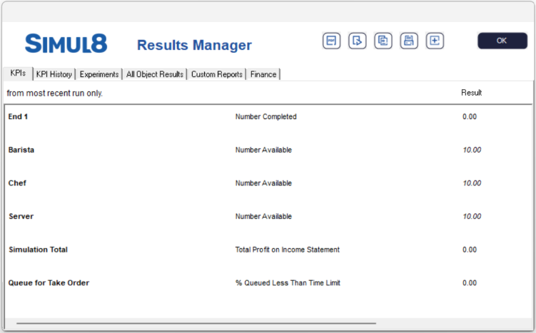 Simul8 OptQuest Results Manager