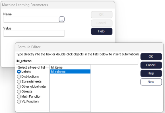 Simul8 Machine Learning Parameters