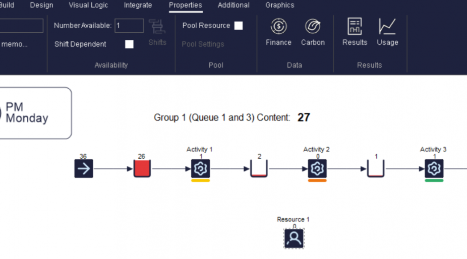 Example simulation with Queues in group Example simulation with Queues in group